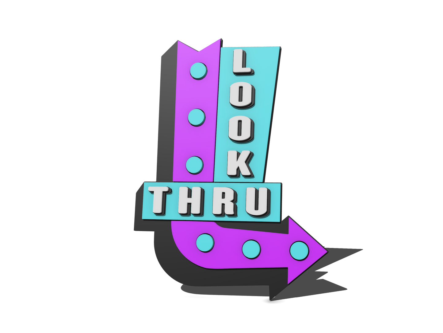 WHAMblem: Look Thru Neon Street Sign